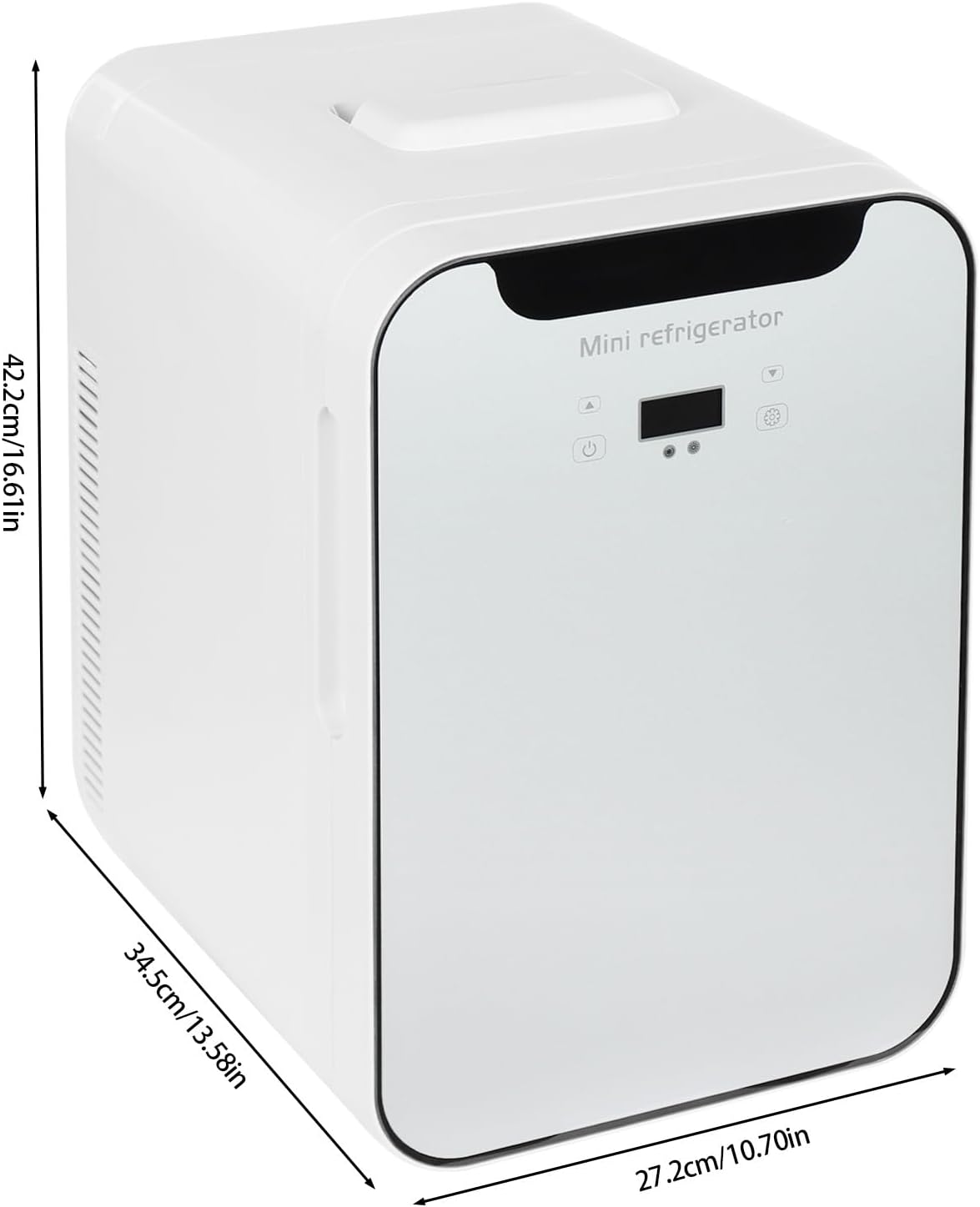 20 Liter Mini Fridge with Temperature Control, Multifunctional Adjustable Heating/Cooling Single Door Refrigerator LED Digital Display for Car, Office & Dorm,10.7x13.6x16.6 Inch