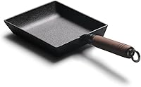 Vista 3 de Tamagoyaki Japanese Omelette Pre-Seasoned Mini Skillets Wooden Handle 9×7 Inch