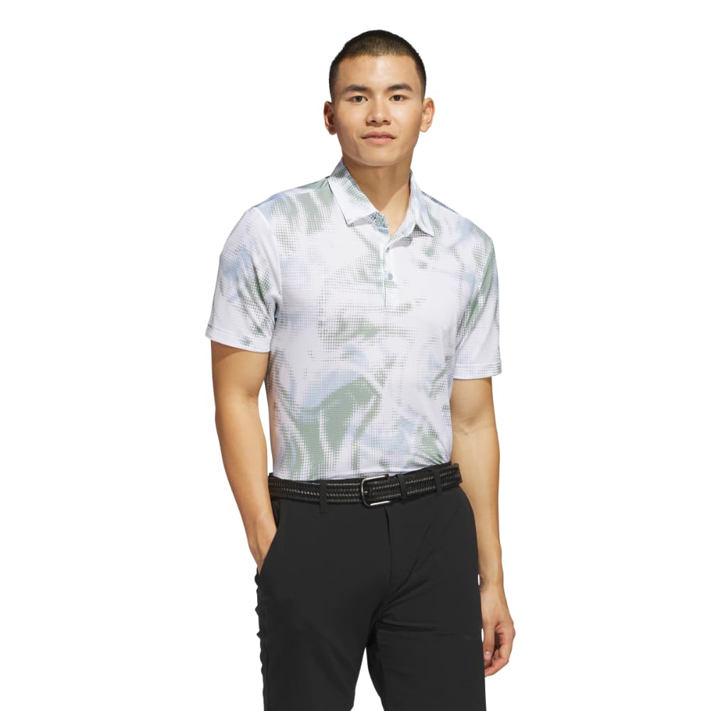adidas Męska koszulka polo z nadrukiem Ultimate365 z siateczką Ultimate365 (1 opakowanie), biały, XL