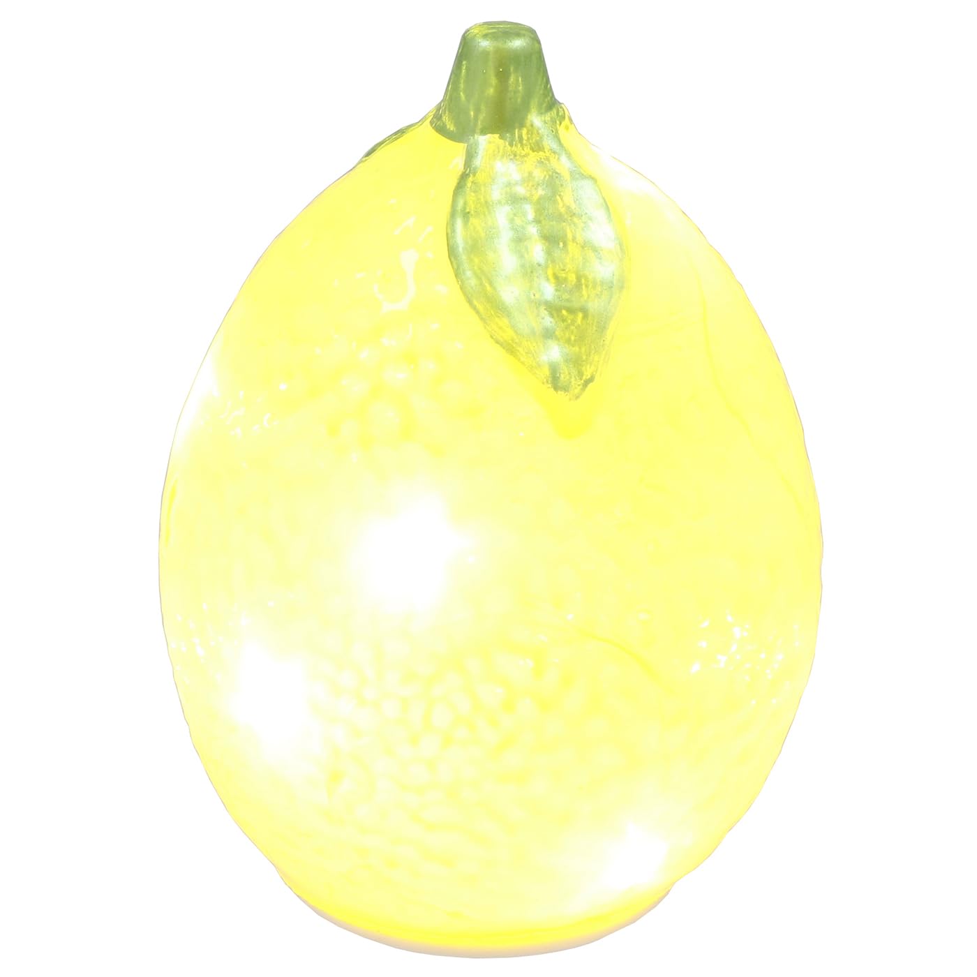 Shudehill Giftware Multicoloured Diamond Cut Led Glass Fruit Light Decorative Lamp Battery Operated Home Décor Lemon Opaque 12.5X9.5x9.5cm