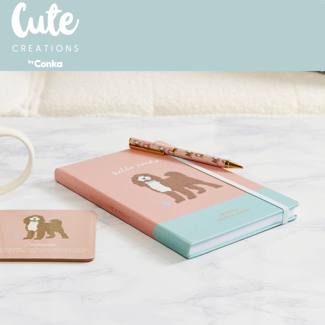P Dot Wolf Cute Creations Cockapoo Dog Pen - Premium Black Writing Pen with Adorable Cockapoo Design in Gift Box with Gold Accents - Image 2