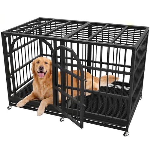 48 Inch Heavy Duty Dog Crate Indestructible Dog Kennel Large Indoor Escape Proof Big Cage for High...