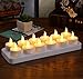 Esup Rechargeable Candles Flameless Flickering Candles Tealights 12pcs/Set with White Base, Decoration Parties, Weddings, Bar, Family, Dinner Outdoor Picnic