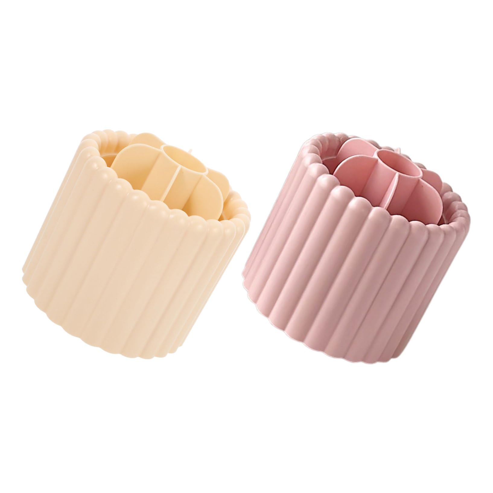 2 Pezzi Organizer Rotante per Pennelli da Trucco Scatola Multifunzionale per Pennelli e Penne Porta Cosmetici e Accessori da Scrivania Design Elegante per Bagno e Vanity