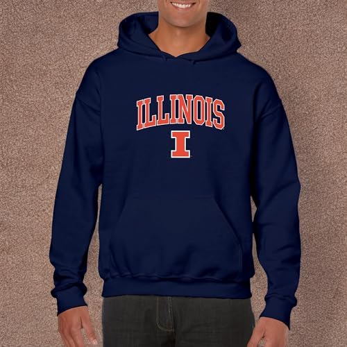 UGP Campus Apparel AH03 - Illinois Fighting Illini Arch Logo HOODIE - Medium - Navy - 5