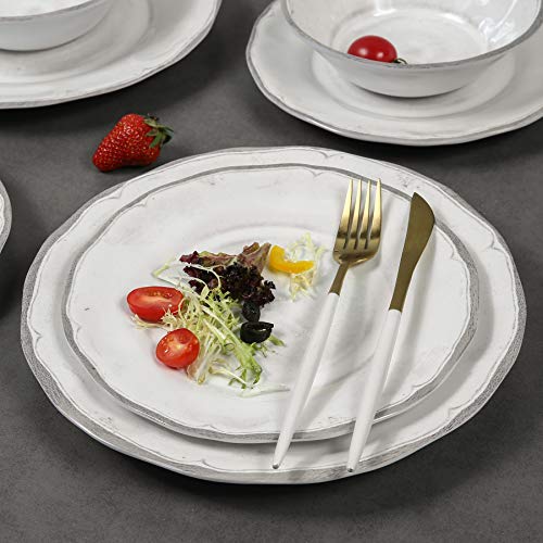 Melamine Dishes Dinnerware Sets - 12Pcs Melamine Dinner Plates, Salad Plates And Bowls, For Everyday Use #TOP4