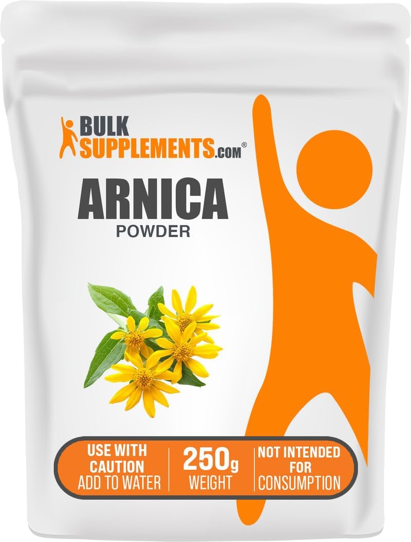 BulkSupplements.com Arnica Powder - Arnica Montana Powder, Herbal Supplement - Vegan, Servings Vary Per Use, 250g (8.8 oz) (Pack of 1)