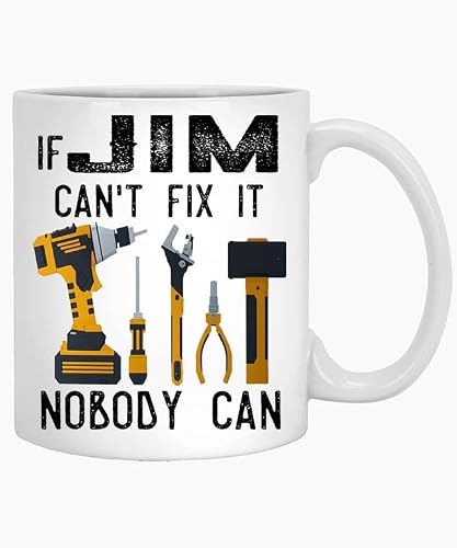 Personalized Name Jim 11oz White Mug Mug, Custom Mug for Dad, Handyman Mug, Handyman Tools Gift, Construction Worker,gift for Him,fathers Day Gift, Grandpa Mug 860210