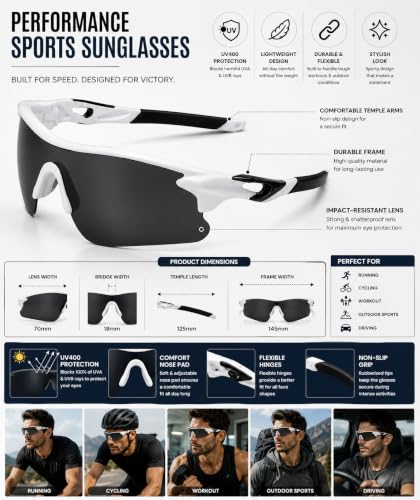 Image of Zynic Mens Stylish Sports Polarized Sunglasses with Case| UV400 Protection Classic Wrap Around Googles |Sports Shades for Driving,Cyclining Outdoor & Travel