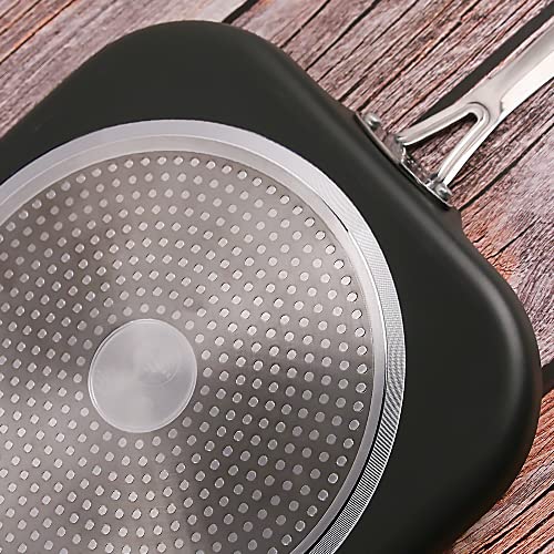 Felamp All In One Pan 11-Inch Copper Griddle Pan Non-Stick Aluminium Cooking Pan With Stainless Steel Handle, Lightweight Induction Compatible Oven Safe Dishwasher Safe(Upgrade) #TOP1