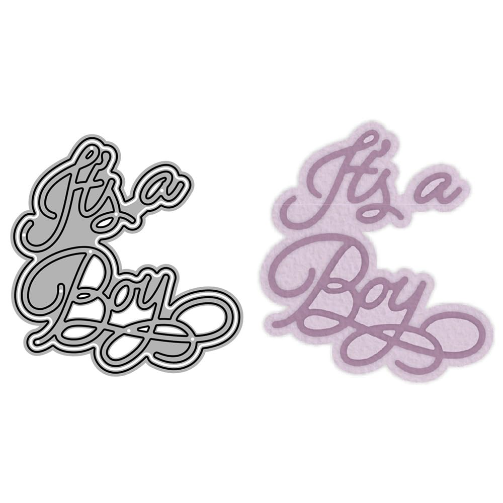 Shadow English Vocabulary Die Cuts for Card Making, Words It's A Boy Metal Cutting Dies for Paper Scrapbooking, DIY Stencils for Album Party Wedding Festivals Decoration