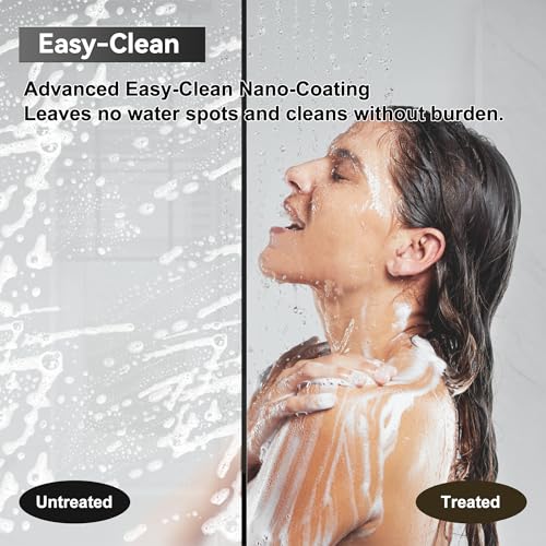 Image of Findepot Frameless Double Sliding Shower Door, 44-48 inch W x 75 inch H, 8mm Glass