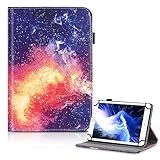 UrbanX 7-8 Inch Universal Tablet Case, Protective Cover StFolio Case for Lenovo Tab 2 A8-50 7 8 Inch, with 360 Degree Rotatable Kickstand, Multiple Viewing Angles Stylus Holder - Galaxies