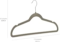 Vista 8 de Yaxa Basics - Juego de 30 perchas antideslizantes, delgadas, con acabado de terciopelo, color gris/plateado