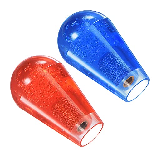 sourcing map Ellipse Ovale Joystick Tête Bascule Boule Haut Poignée Jeu Arcade Rechange Rouge Bleu Cover