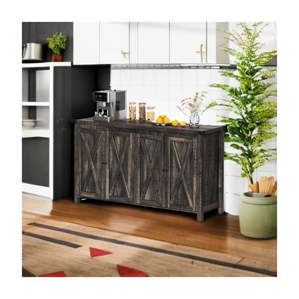   YITAHOME-Farmhouse-Sideboard-Buffet-Cabinet-with-Storage-with-4-Doors-55-Large-Kitchen-Storage-Cabinet-Wood-Coffee-Bar-Cabinet-with-Adjustable-Shelf-for-Kitchen-Living-Room-Dark-Oak