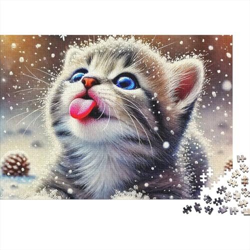 Puzzle imposible de 1000 piezas con diseño artístico de gatos Snowy
