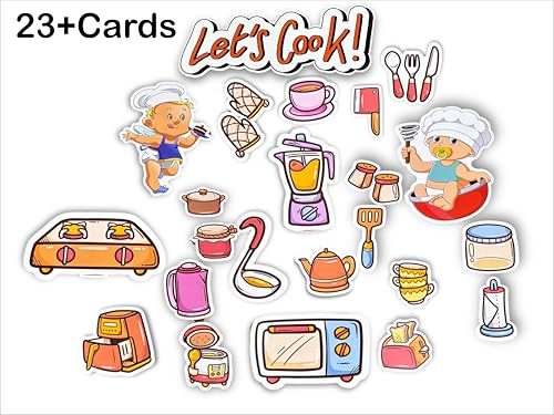 Image of 23+ Kitchen Theme Photo Booth Props | 250 GSM Cardstock Cards for Girls & Kids | Perfect for Baby Photoshoot & Birthday Parties Kitchen Props Set