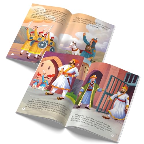 Image of Story Books for Kids - Indian Kings (Set of 5 Books) - Chandragupta Maurya, Krishnadeva Raya, Ashoka, Rana Pratap, Shivaji - Biographies for Children - Age 6 +