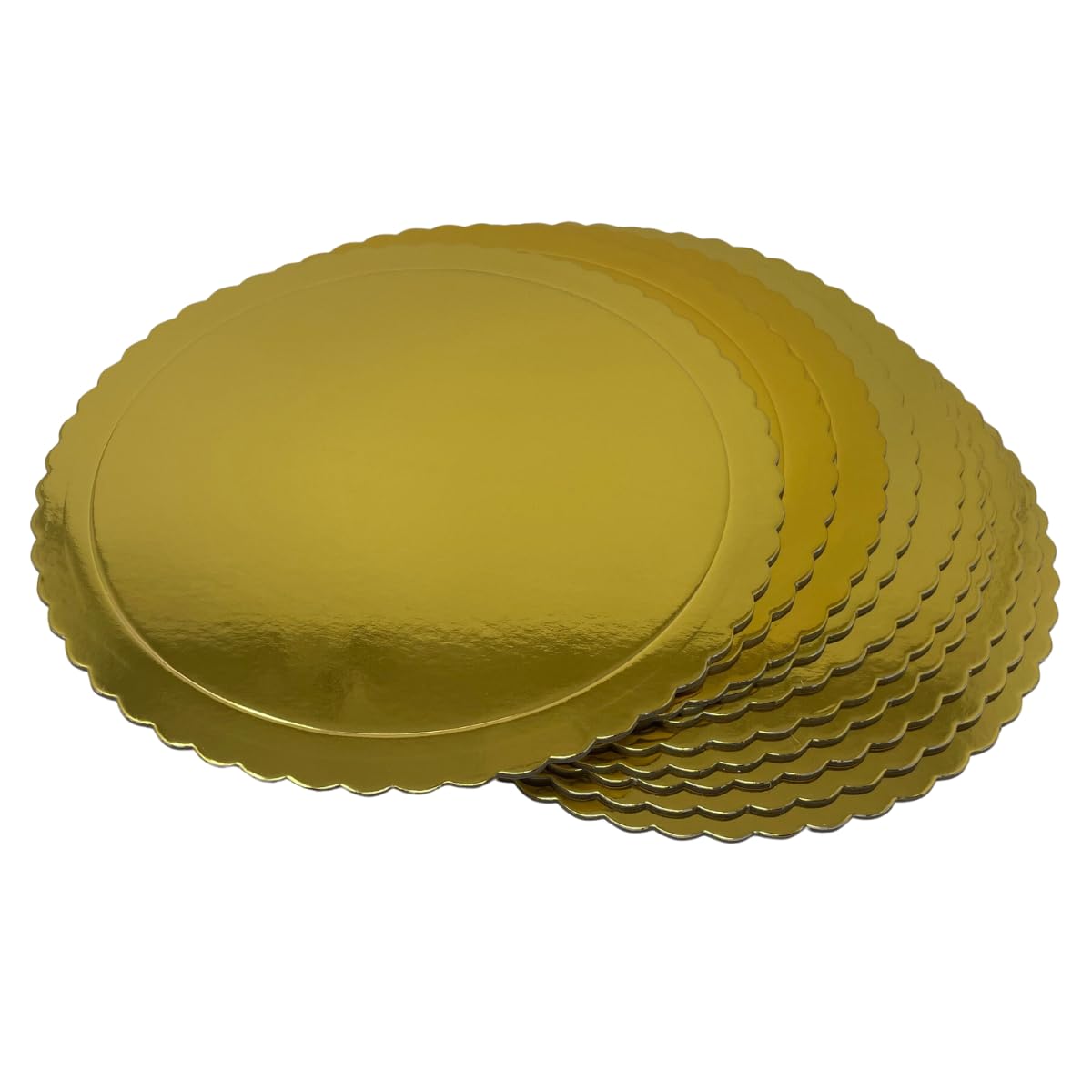 Decoraciondulce 10 x Discos/Bases Extrafuertes de 30cm X 3 Mm. Altura para pasteles (Oro)