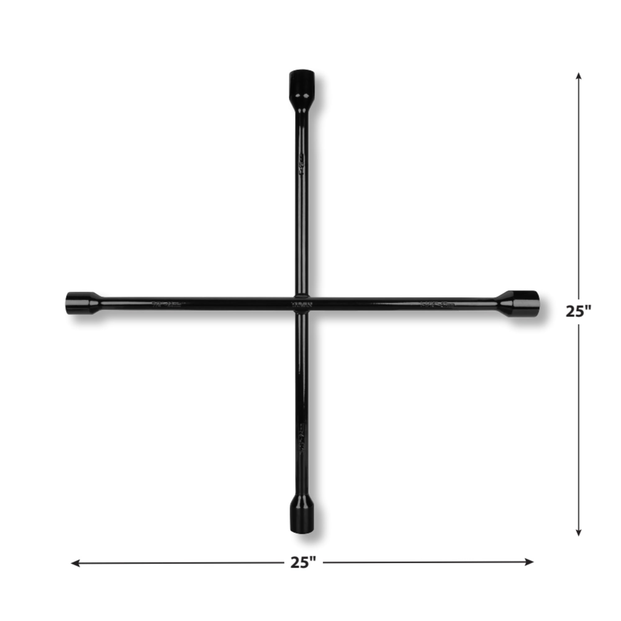 Performance Tool W11 Black 25-Inch Truck SAE/Metric 4-Way Cross Lug Wrench