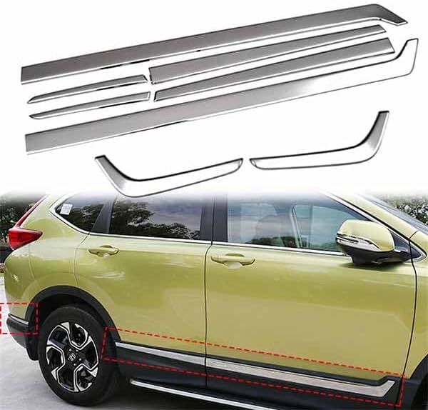 Moldura lateral de cuerpo de puerta cromada para CR-V EX-L EX LX 2017-2021 Cubierta de moldura de puerta de acero inoxidable 8 piezas