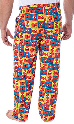 Marvel Men's Ultimate Spiderman Portrait Grid Print Adult Sleep Lounge Pajama Pants3