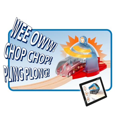 BRIO World 33976 Smart Tech Sound Feuerwehreinsatz - Zubehör für die BRIO Holzeisenbahn - Interaktives Spielzeug empfohlen ab 3 Jahren