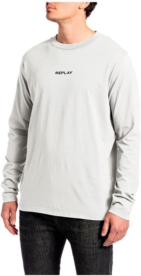 T-shirt Manches Longues Replay Pour Homme - Coton Bio - Coupe Classique - Teinture Garment Dyed - Collection Bio Pack