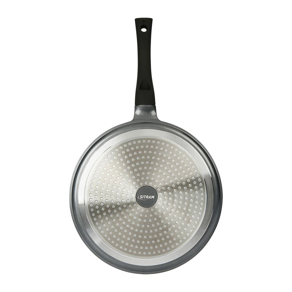 Sitram 714224 Crêpière Fonte d'aluminium Ø 30 cm - Revêtement anti-adhésif sans PFOA Whitford Xylan 2 couches effet pierre - Manche thermorésistant soft touch - Tous feux dont induction