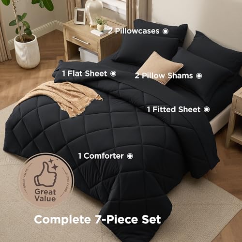 Bedsure 7-Piece Queen Comforter Set - All-Season Luxury Bedding - Image 5