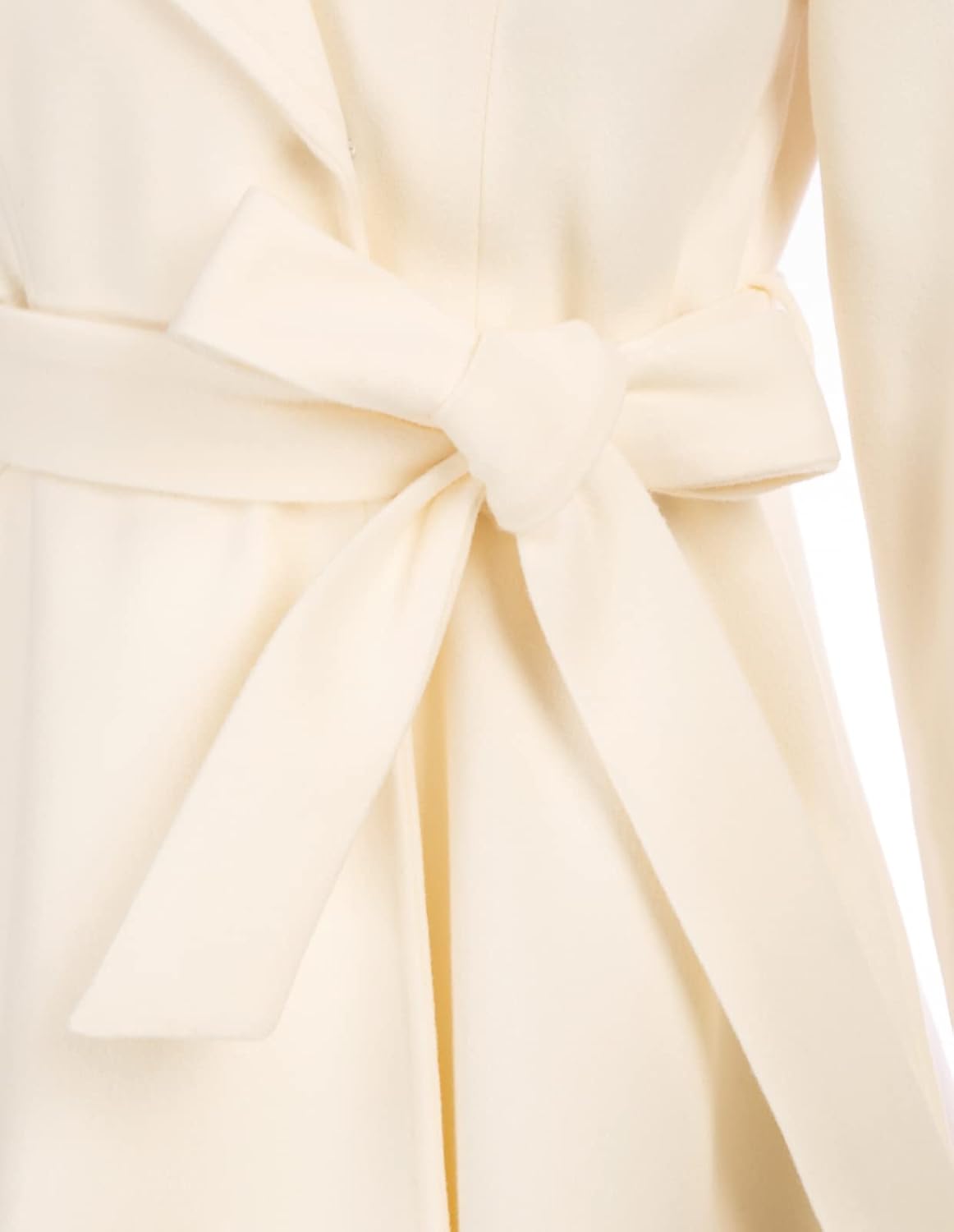 Classic Cream Coat Detail: Belted Knot