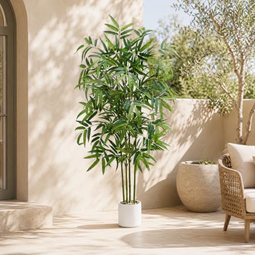 Artificial Bamboo Tree 5FT Tall Fake Bamboo Plant Indoor Faux Silk Plant, Faux Bamboo Plant for Home...