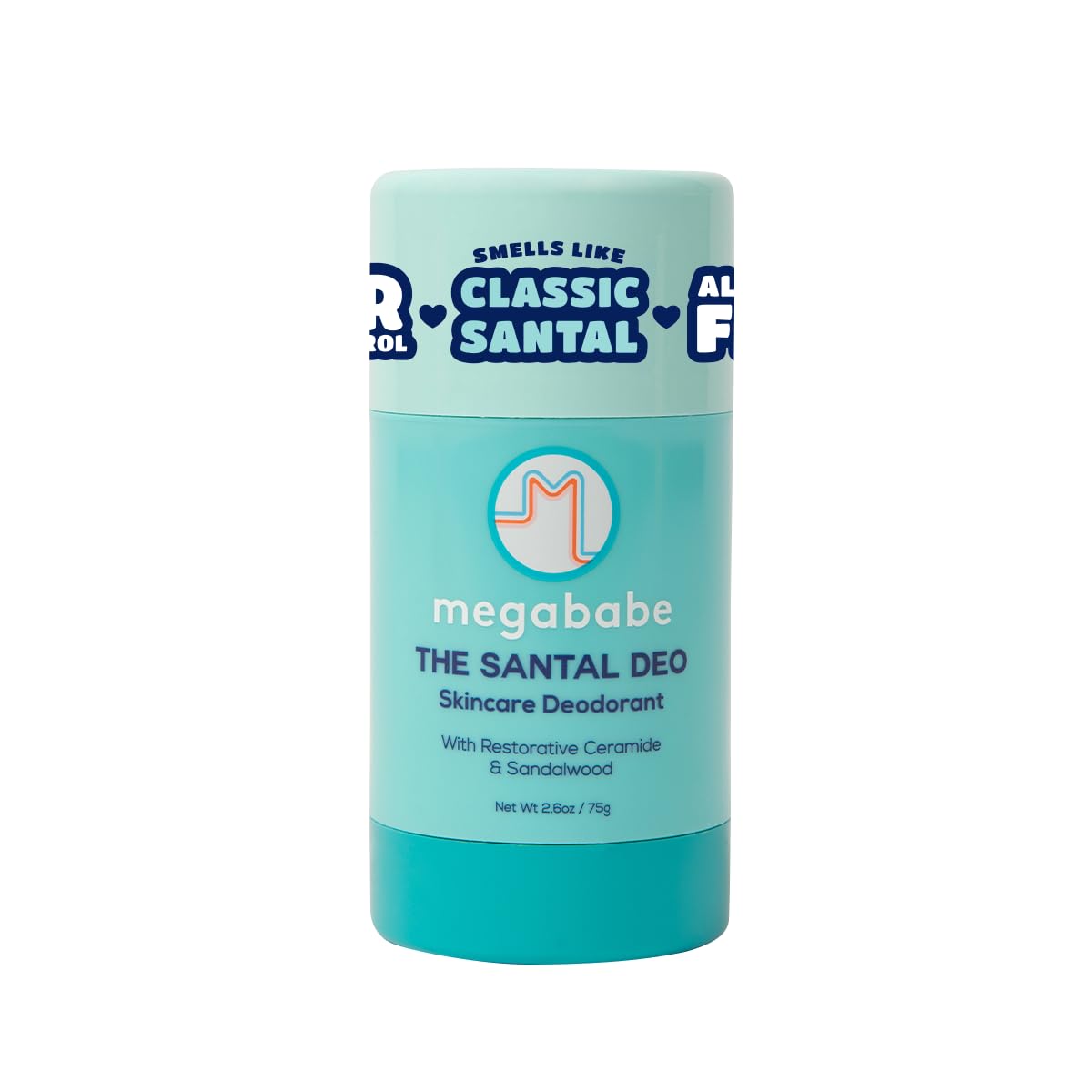 MegababeSkincare Deodorant - The Santal Deo with 72 hour Odor Protection | Restorative Ceramide & Sandalwood | Aluminum-Free, All Natural | 2.6 oz