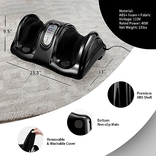 Image of Giantex Shiatsu Foot Massager Machine for Feet, Leg Calf Ankle, Relieve Pain Spa Gift Deep Kneading Rolling Massage, Electric Shiatsu Foot Massager w /Remote, 4 Modes, Black