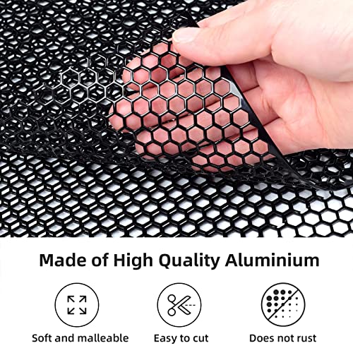 Image of AggAuto Universal 13 inchx13 inch Car Grill Mesh - Aluminum Alloy Automotive Grille Insert Bumper Honeycomb Hole 6mm Spacing 1mm, 3Pcs One of the Most Multifunctional Shape Grids Black