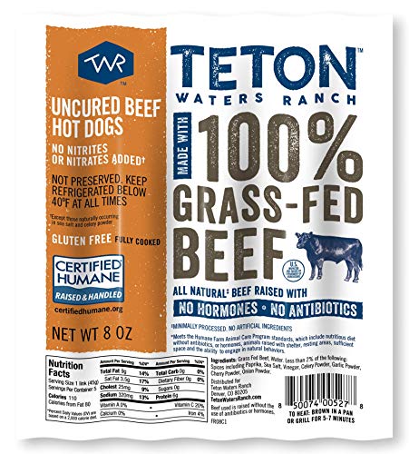 Teton Waters Ranch Grass-Fed Beef Hot Dogs, 8 oz.