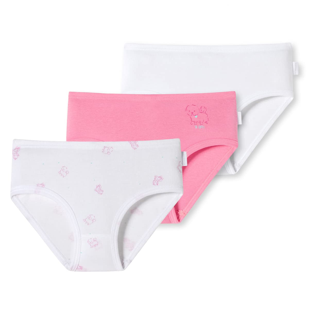 Schiesser Mädchen 3 Pack Slips Unterwäsche Feinripp - 100% Organic Bio Baumwolle - Größe 92 Bis 140 Unterwäsche (3er Pack)