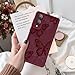 FUXICASE for Samsung Galaxy S25 Edge Case, Creative Butterfly Pattern Design for Girl Women, Soft Silicone Shockproof Anti-Scratch Protection Phone Cover for Galaxy S25 Edge (Burgundy Red Butterfly)