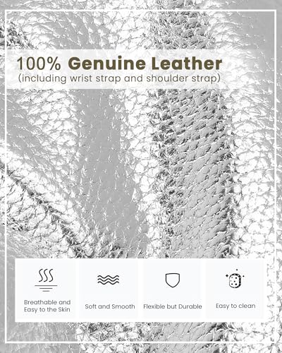 Image of befen Genuine Leather Wristlet Clutch Wallet Purses Small Crossbody Bags for Women with RFID Blocking Card Slots