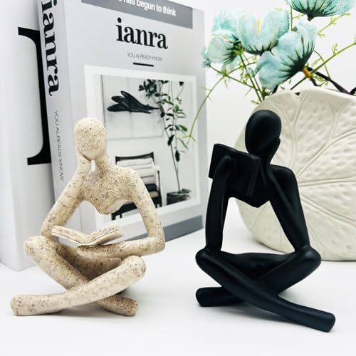 2 Piezas Estatuas Decorativas Pensador de Resina miniatura 5
