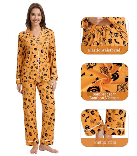 Image of WiWi Viscose from Bamboo Women's Pajamas Set Super Soft Button Down Top and Pants Sleepwear Cooling Pjs S-3X