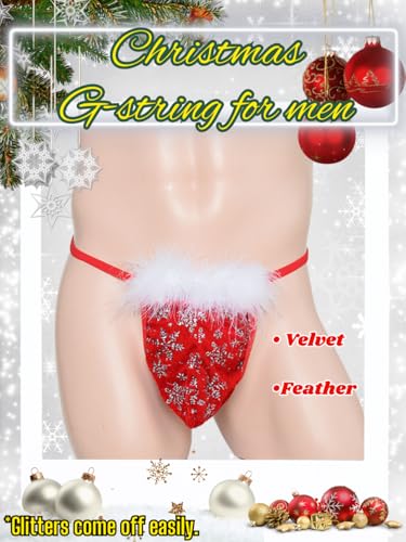 Christmas Day G String, Gag Gifts For Men, Mens Thong Banana Hammock, Sexy Velvet Underwear Funny Sissy Clothes2