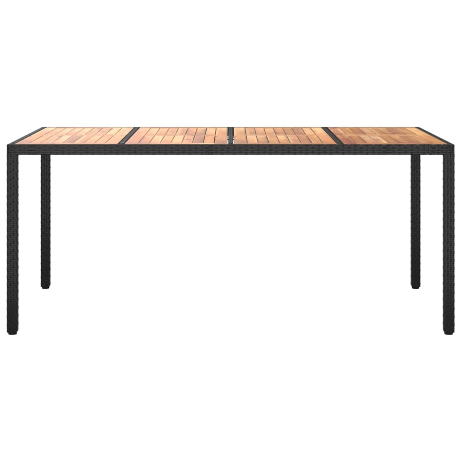 Tavolo Da Giardino 190x90x75 Cm Polyrattan Legno Di Acacia Nero Poly Rattan Legno Di Acacia 83258514