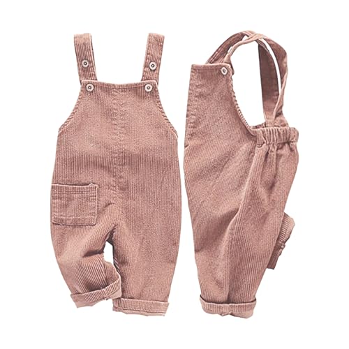 Image of Mornyray Toddler Boy Girl Soft Corduroy Suspender Pants Kids Overalls Loose Retro Adjustable button overalls