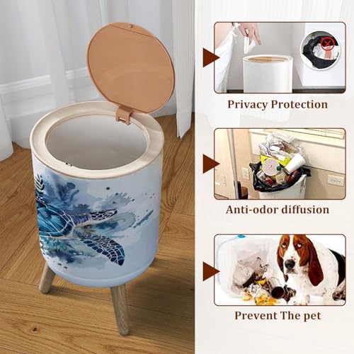 Caneca plástica cilíndrica pequeña con tapa 1.8 gal miniatura 3