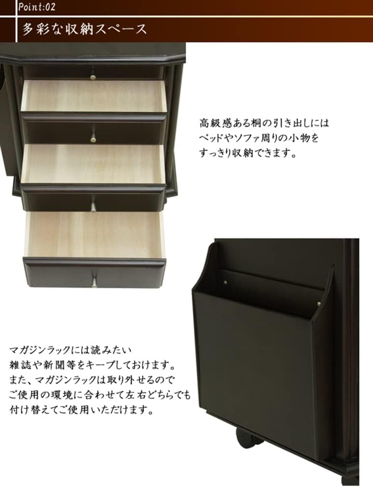 Amazon.co.jp: 多機能サイドテーブル ナイトテーブル ワゴン