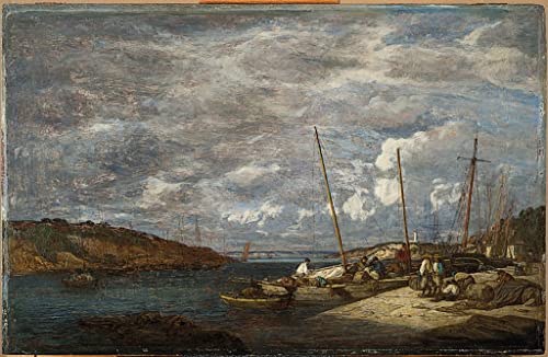 Lienzo de pintura vintage de Eugene Louis Boudin, arte zen para dormitorio