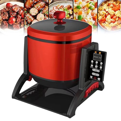 forplubossmmp Procesador De Alimentos Comercial De 2200W con 7 Velocidades, Máquina De Cocción Automática De 6L con Programación De 24 Horas, Máquina para Saltear con Rotación De 360° para Cocinar