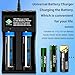 WAVYPO AA AAA Battery Charger, 2-Bay Universal Battery Charger for Lithium ion Battery 18650 10440 14500 16340 16650 14650 18350 18500